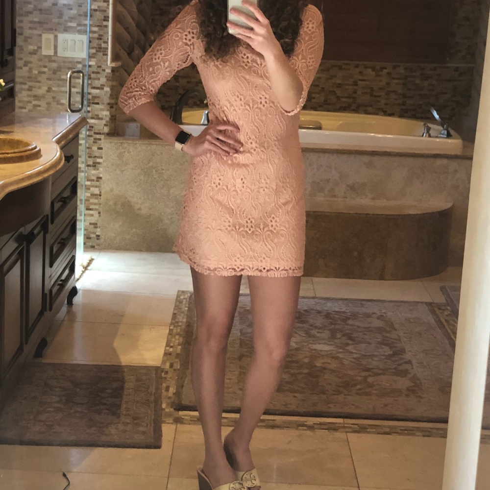 Pink lace dress